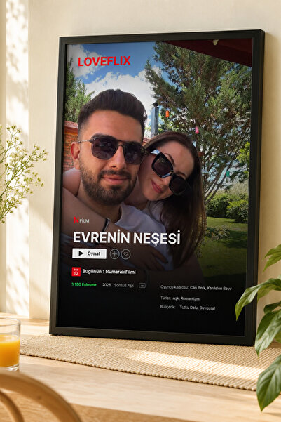 BLC Studio Kişiye Özel Netflix Yaz Film Posteri Tasarım Tablo - Sevgililer Gü...