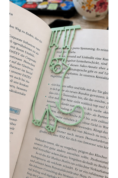 SORA DESIGN Sevimli Kedi Kitap Ayracı – Dekoratif Kitap Tutucu
