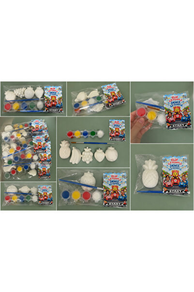 Eğitici Etkinlik Mini Meyveler Boyama , İsme Özel Hediyelik Etiket (10’lu Set)