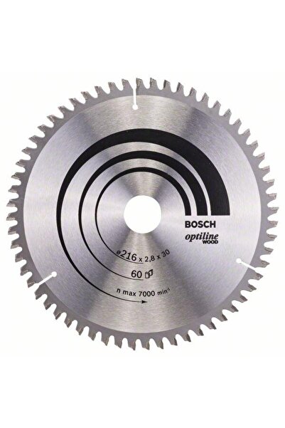 Bosch Optiline Δίσκος κοπής ξύλου 216x30x2.8 χιλ., 60 δόντια, Ατσάλινος, Ασημί