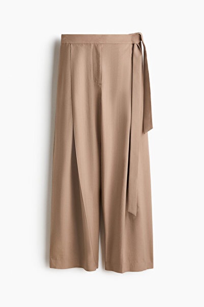 H&M Bağcık Detaylı Gabardin Pantolon