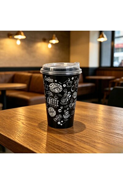 idei Cana de Cafea Reutilizabilă, Design Vintage Coffee, 400ml, cu Capac Anti...