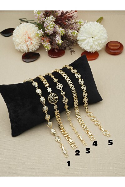 Bilge Takı Premium 14k Kaplama CM Zirkon Taşlı Seri Çelik Bileklik, Kararma Y...