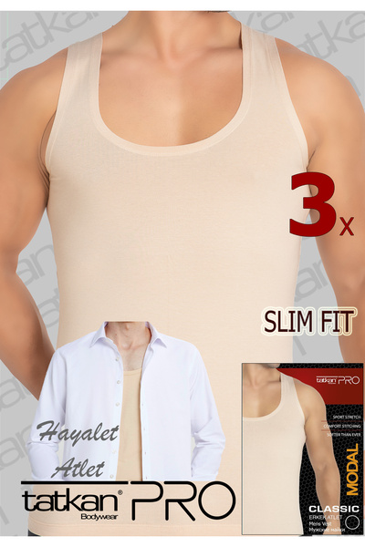 TATKAN BODYWEAR 3'lü Erkek Penye Modal Classic Atlet
