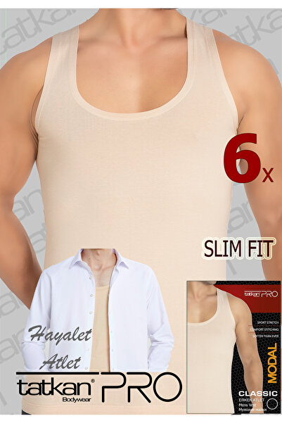 TATKAN BODYWEAR Tatkan - 6'lı - Askılı Penye Modal Classıc Atlet