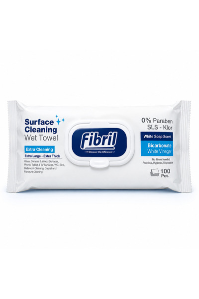 Fibril Servetele Umede pentru Curatarea Suprafetelor, Parfum Sapun Alb, cu Bi...