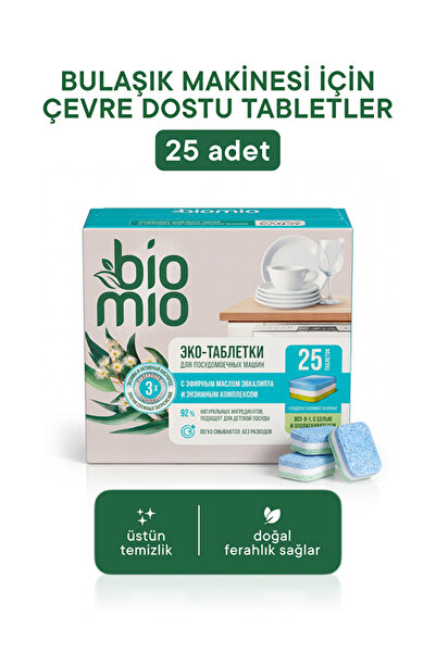BioMio Bio-Tabs Hepsi Bir Arada Bulaşık Makinesi Tableti 25 adet - Okaliptüs ...