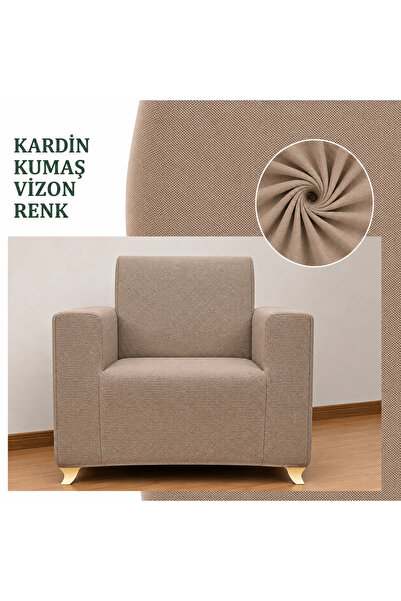 Akbal Home Klasik Tekli Berjer Koltuk Örtüsü Likralı Tüm Çevre Giydirme Altta...