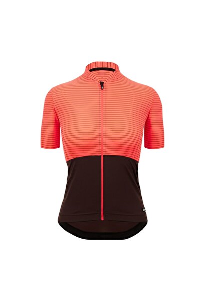 Santini Γυναικεία φανέλα ποδηλασίας Colore Riga-Corai/Μαύρο-XS