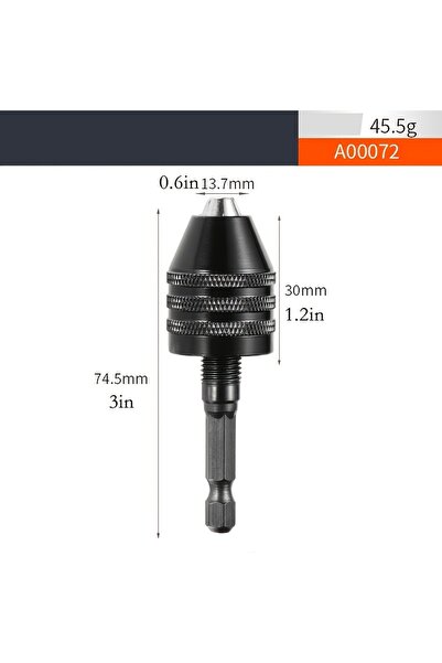 choice2 0.6-8.0 mm Keyless Drill Chuck, 1/4, 1/8, 1/16 Inch Hex and Round Sha...