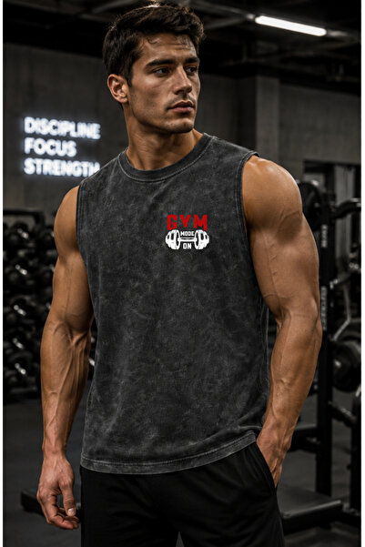 FREAK T-SHIRT Washable Oversize Zero Sleeve Gym Tank Top – Vintage Distressed...