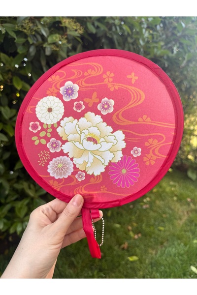 winingo 2Y Shop Yeni Nesil Desenli Katlanabilir Çantalı Yuvarlak Yelpaze (20*...