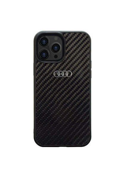 Audi Husă din fibră de carbon pentru iPhone 13 Pro Max 6.7 inch Negru Negru R...