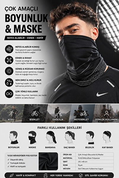 Nike Reflektörlü unisex boyunluk maske