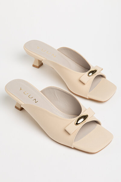 YUUN Women's Slippers with Thick Heels and Cony Buckle Accessories