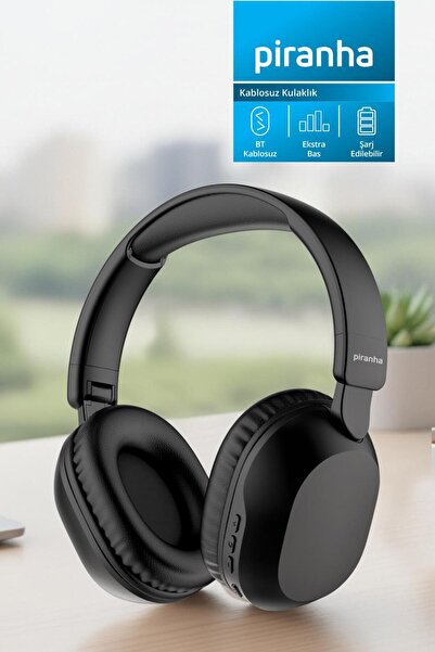 Piranha 2223 Kablosuz Bluetooth Kulak Üstü Kulaklık | Ekstra Bas | Mikrofonlu...