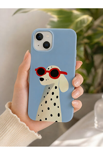 KILIFOLOG iPhone 14 Uyumlu Lansman Silikon Sevimli Cins Köpek Temalı Darbe Em...