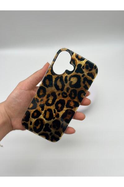 ELMALI STORE iPhone 16 Leopard Pattern Shiny Phone Case – Stylish and Protect...