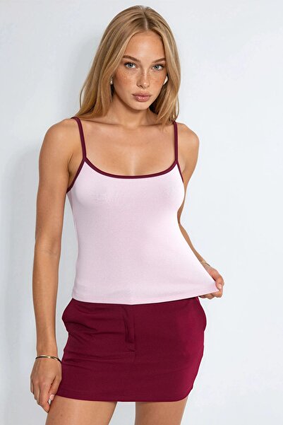 Hiccup BUSEM Düz U Yaka Kolsuz Modal Karışımlı Tank Top