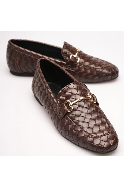 Barinoska Women's Daily Comfortable Knitted Patterned Gold Buckle Round Toe L...