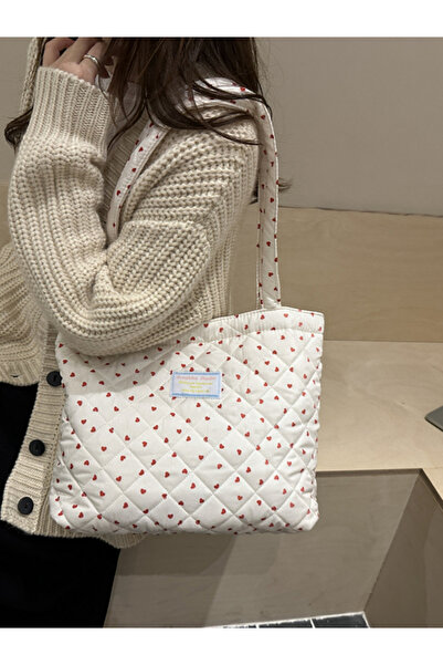 Take Two By Styli Heart Print Quilted Shoulder Bag