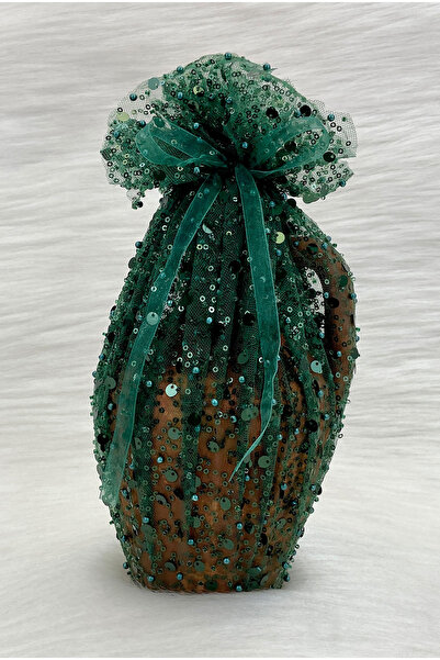 ZEYMERADE Emerald Green Test, Sparkling Sequins and Beads Decorated Bridal He...
