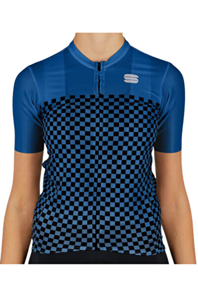 Sportful Γυναικεία φανέλα ποδηλασίας Checkmate SS 2021 - Μπλε/Μαύρο - L