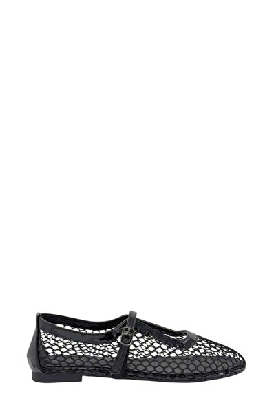 Moulin Shoes Black Mesh Women's Ballerinas