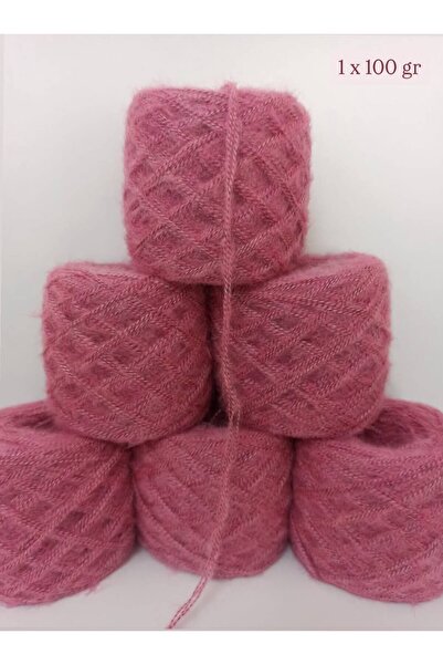 İPEK YÜN İPLİK DÜNYASI Angora Örgü İpi 3 Kat (Gül Kurusu,Pembe) 100gr