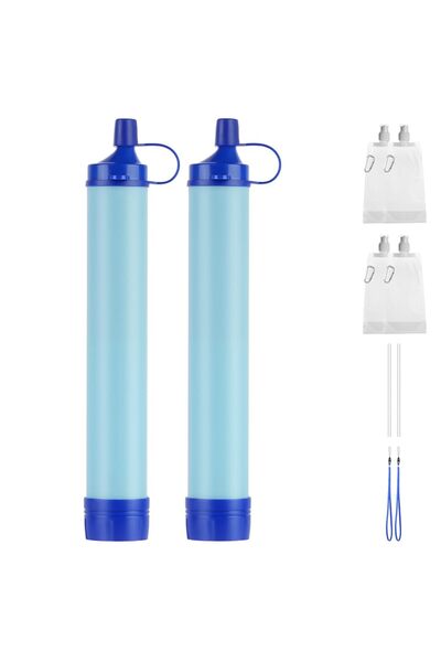hotut Filtru personal de apă de 1500L, Set de 2 mini purificatoare portabile ...