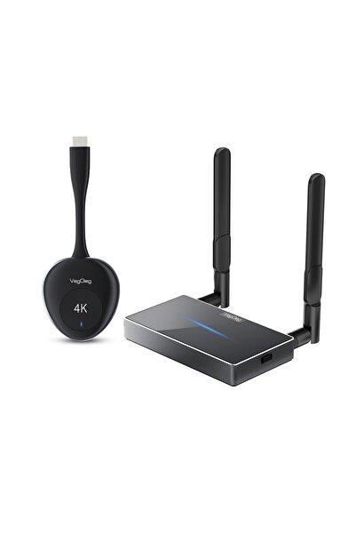 Veggieg 4K 30Hz Kablosuz HDMI VGA Görüntü ve Ses Aktarıcı Wireless Ekran Yans...