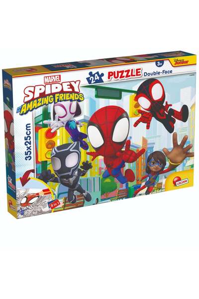 Lisciani Puzzle 2 in 1 Marvel Spidey si prietenii lui uimitori, M-Plus, 24 piese