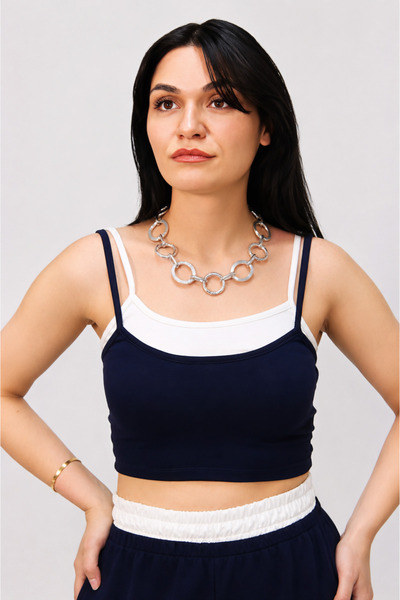 Ecem Wear LACİVERT YAKA DETAY EŞOFMAN TAKIMI