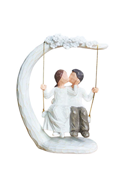 OEM Figurine ale unei perechi îndrăgostite romantice pictate manual 23 cm cad...