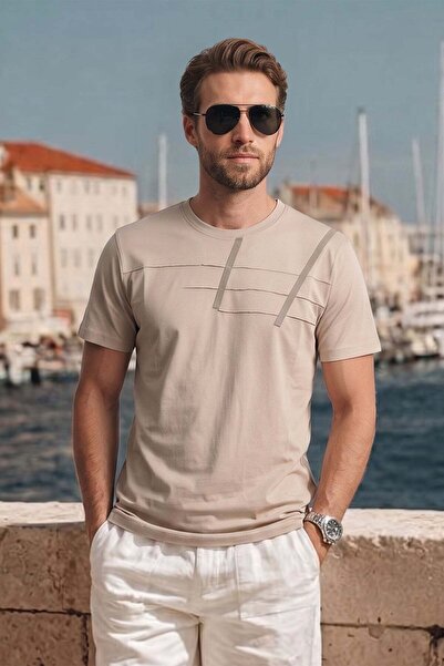 Fulla Moda Printed Green Crew Neck T-Shirt