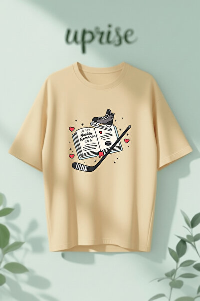 Vordevia In My Hockey Romance Era Printed Cotton Oversize T-Shirt