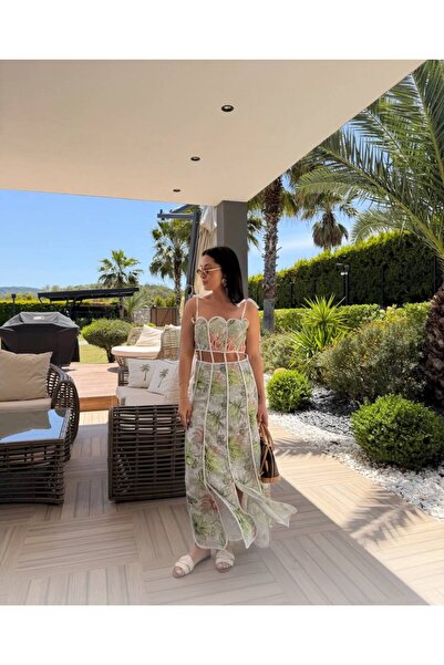 Bak'ap Rochie lungă de vară cu bretele și imprimeu floral Premium Trend