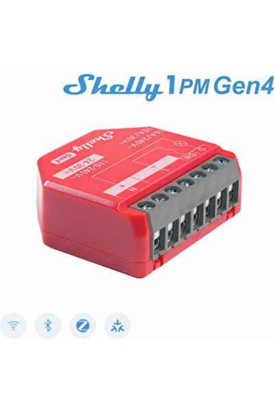 Shelly 1PM Gen4 Έξυπνος Διακόπτης Wi-Fi Bluetooth ZigBee & RF 16A Με Ουδέτερο...