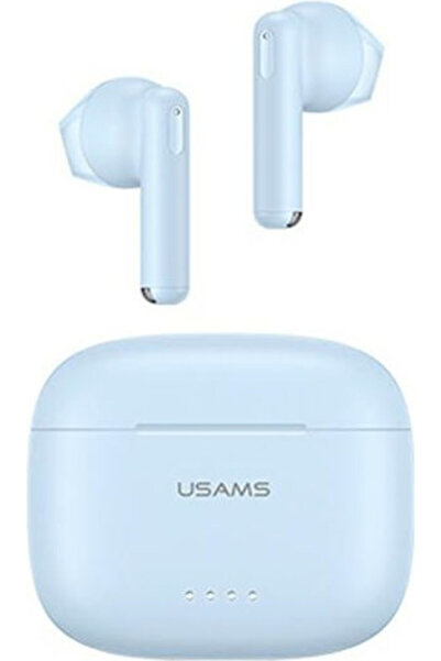 Usams BHUUS03 Ακουστικά Bluetooth Handsfree με Θήκη Φόρτισης Μπλε