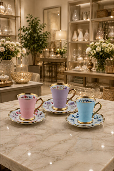 hediye Esterhomedecor 6 Person Porcelain Coffee Cup Set Mix Cyd008