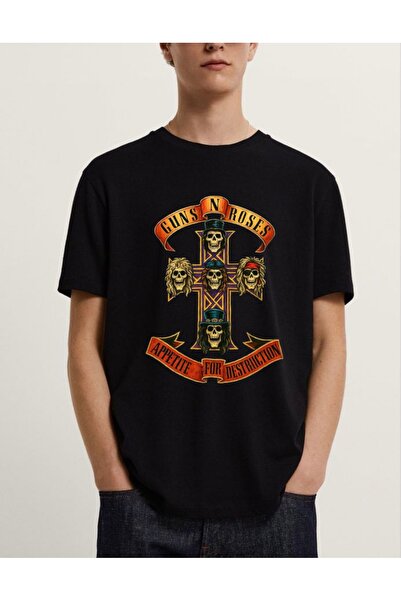 Krays تي شيرت مطبوع عليه Guns N' Roses Appetite For Destruction - تي شيرت رجا...