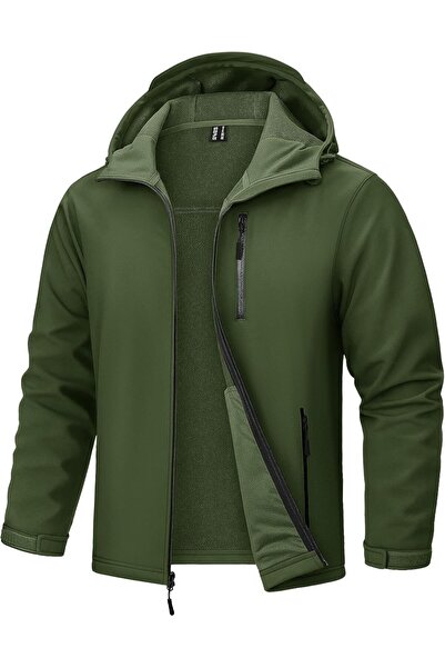 OEM Jachetă trekking bărbătească Softshell impermeabilă respirabilă verde 2XL