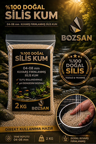 Bozsan 2 Kg 04-08 mmSilis Krem Renk Kumsal Kumu, Bitki Marimo Teraryum Kumu, ...