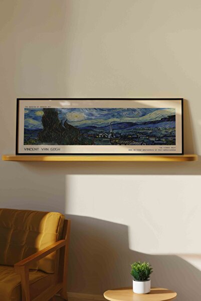 Buka Shops Vincent van Gogh Yıldızlı Gece Panoramik Çerçeveli Tablo