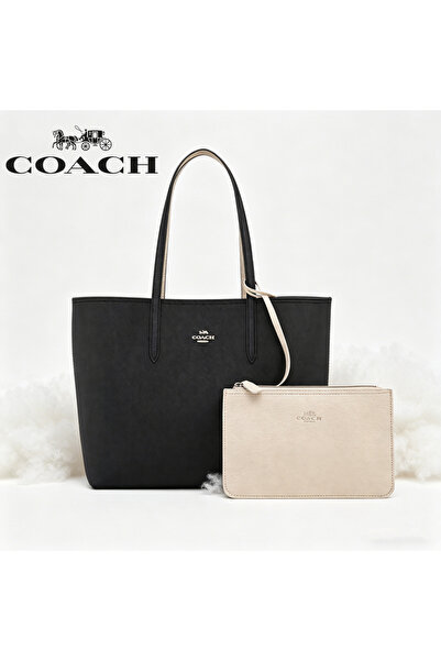 Coach New York حقيبة يد نسائية كبيرة السعة ذات وجهين، حقيبة كتف، حقيبة كروس ب...