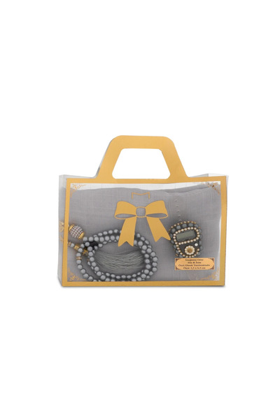 Hayrat Neşriyat Flared Scarf (96X96 cm) + Prayer Beads + Zikirmatik Gift Set ...