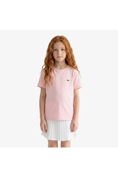 Lacoste Çocuk Bisiklet Yaka Açık Pembe T-Shirt
