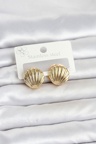 Lisinya 316L Steel Gold Color Sea Shell Model Women's Earrings -