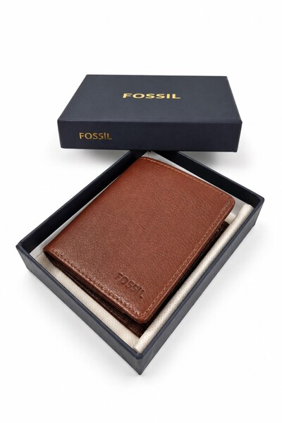 Fossil Muški novčanik od prave kože sa držačem za kartice, pretincem za novči...