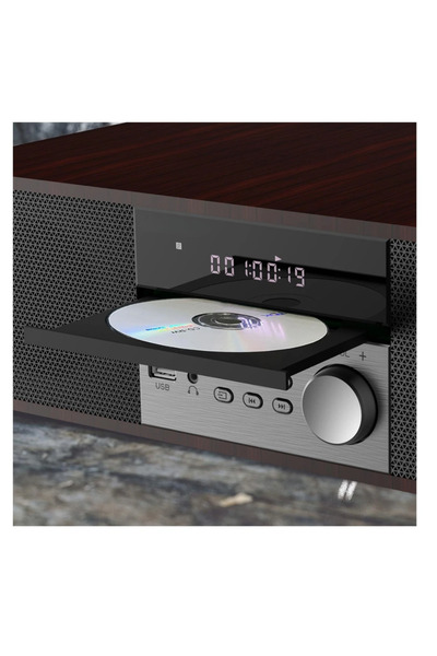 Echo Audio CD Stereo Shelf System for Home, Vintage CD Player 40W RMS Micro Mini System with Remote Control